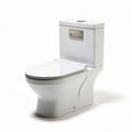 One piece modern toilet with dual flush system and elongated seat in white 70 x 36 x 80cm
