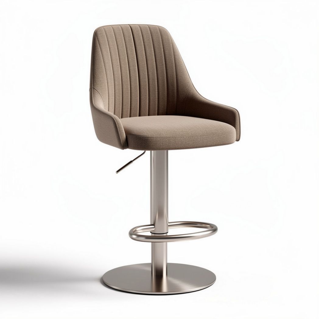 Swivel bar stool with adjustable height and fabric upholstery in beige 47 x 47 x 100cm