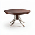 Wooden round dining table with stainless steel base 120 x 120 x 75cm